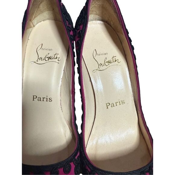 Christian Louboutin Very Brode 120 Suede Heels Sz EU 36 / US 6 Magenta (Fuchsia) - Picture 13 of 16